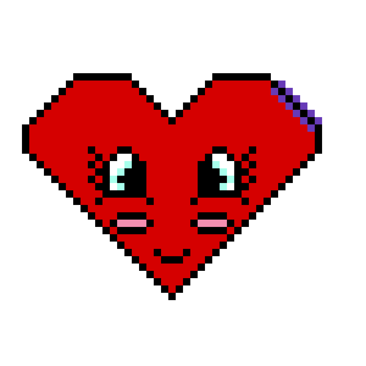 Cute Heart - Easy Emoji Pixel Art Clipart (1200x1200), Png Download