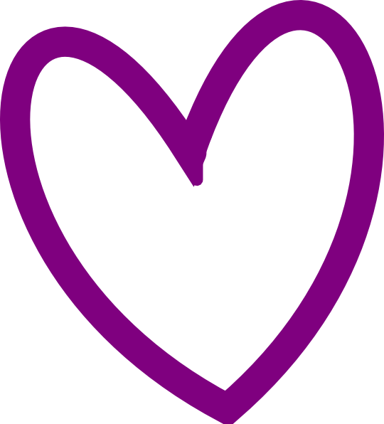 Heart Pictures Clipart Cute - Purple Heart Outline Clipart - Png Download (540x596), Png Download
