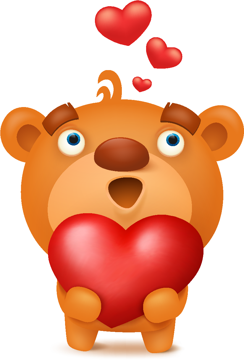 Cartoon Cute Heart Shaped Bear Element Clipart (825x1224), Png Download