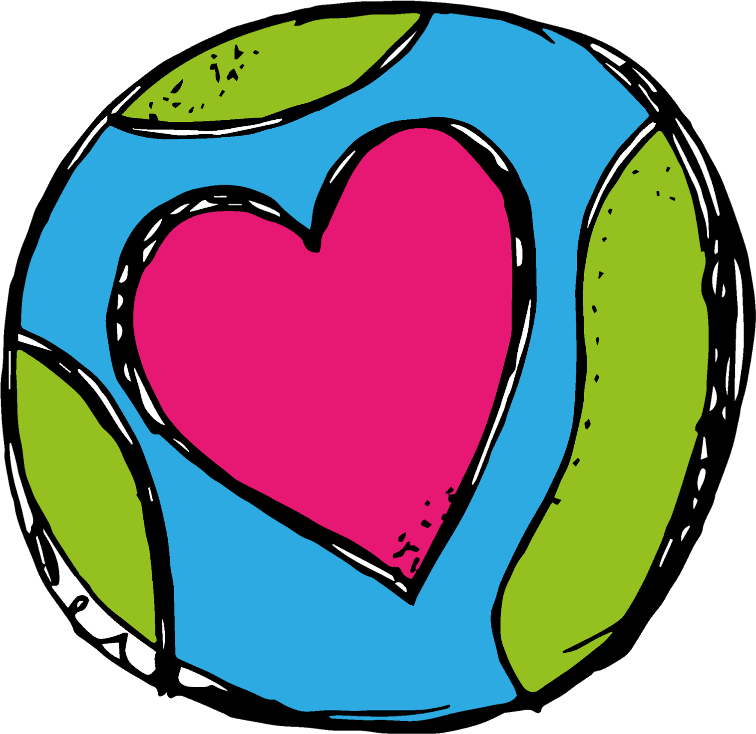 Heart Pictures Clipart Cute - Earth With Heart Clipart - Png Download (1600x1562), Png Download