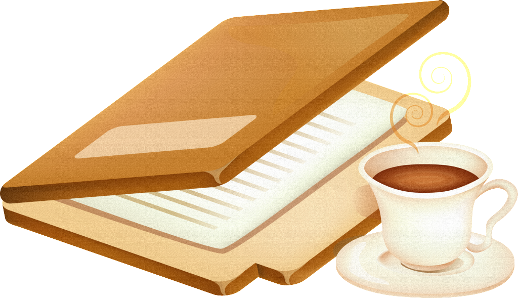 A Book And A Cup Of Coffee Transparent - Portable Network Graphics Clipart (1024x589), Png Download