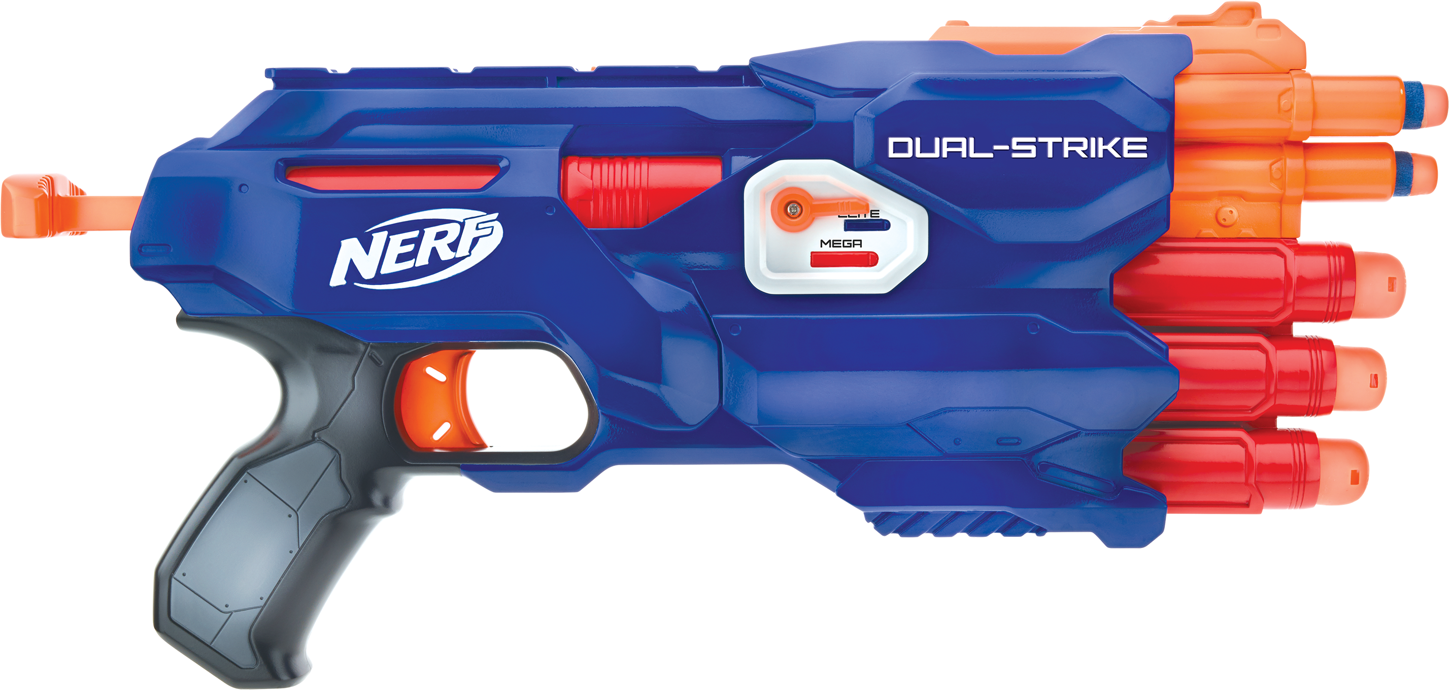 Nerf N Strike Elite Dual Strike Blaster - Nerf Dual Strike Clipart (3124x1758), Png Download