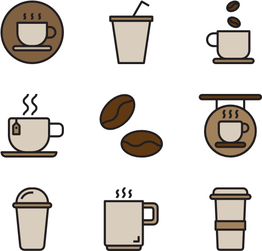 Coffee Icons Free Clipart (600x564), Png Download