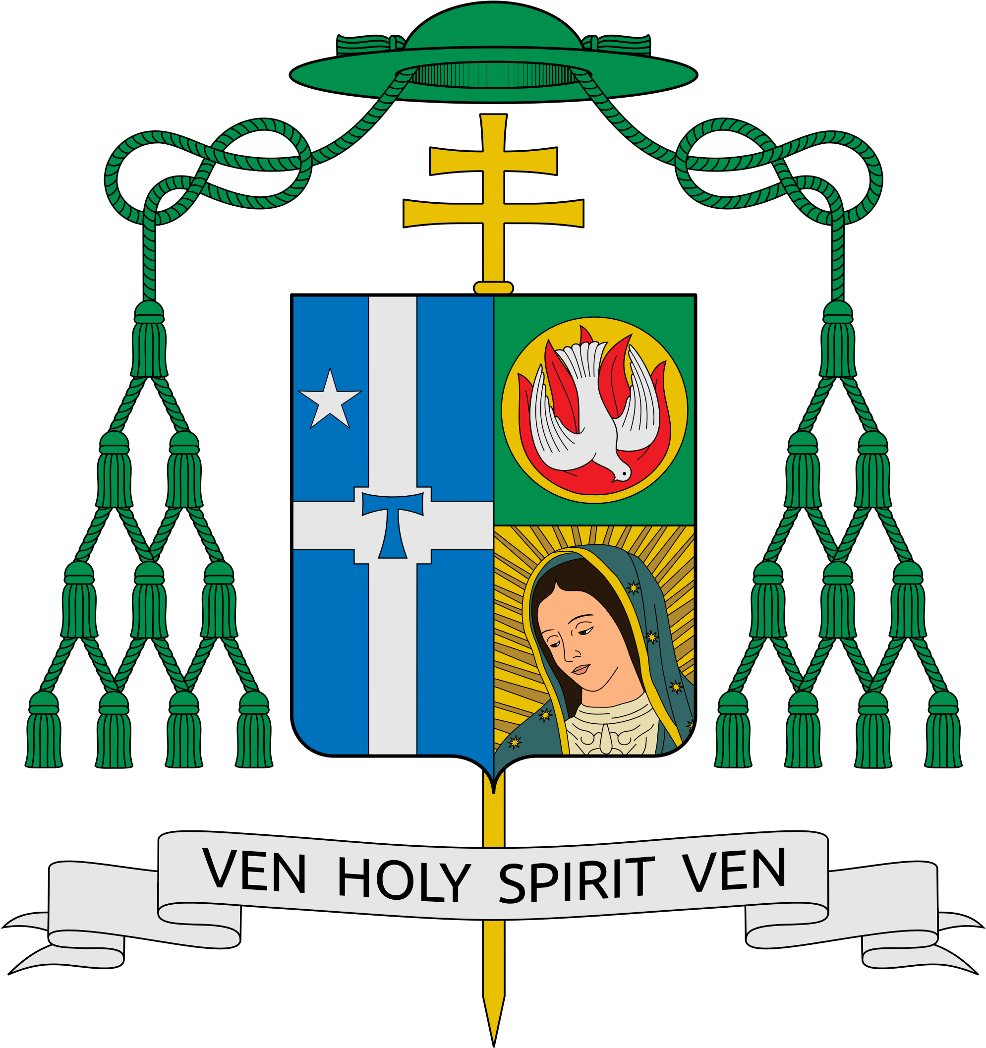 Fiesta De La Virgen De Guadalupe - Archbishop Auza Coat Of Arms Clipart (2000x2132), Png Download