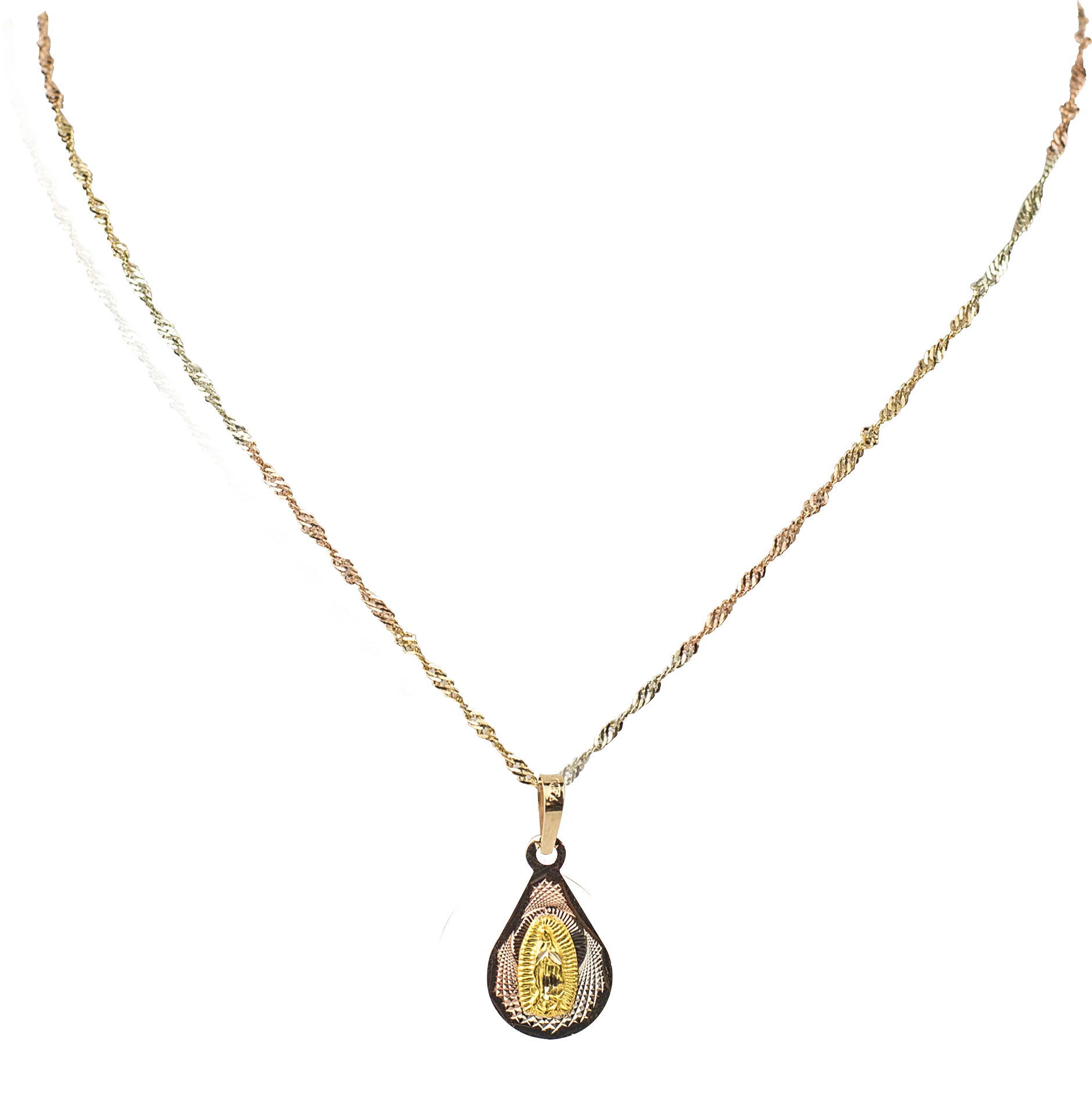 Medalla Gota / Virgen De Guadalupe - Necklace Clipart (2551x2551), Png Download