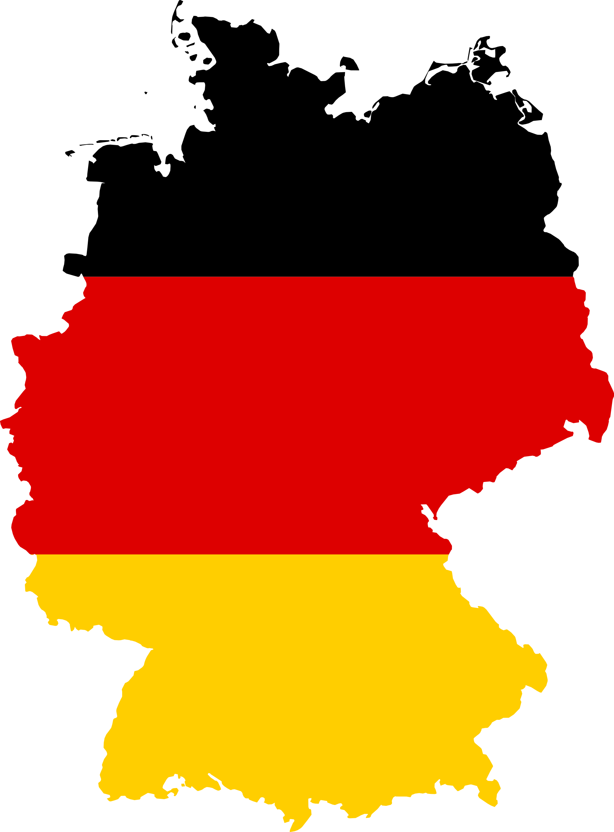 Flag Map Of Germany - German Flag On Germany Clipart (756x1023), Png Download