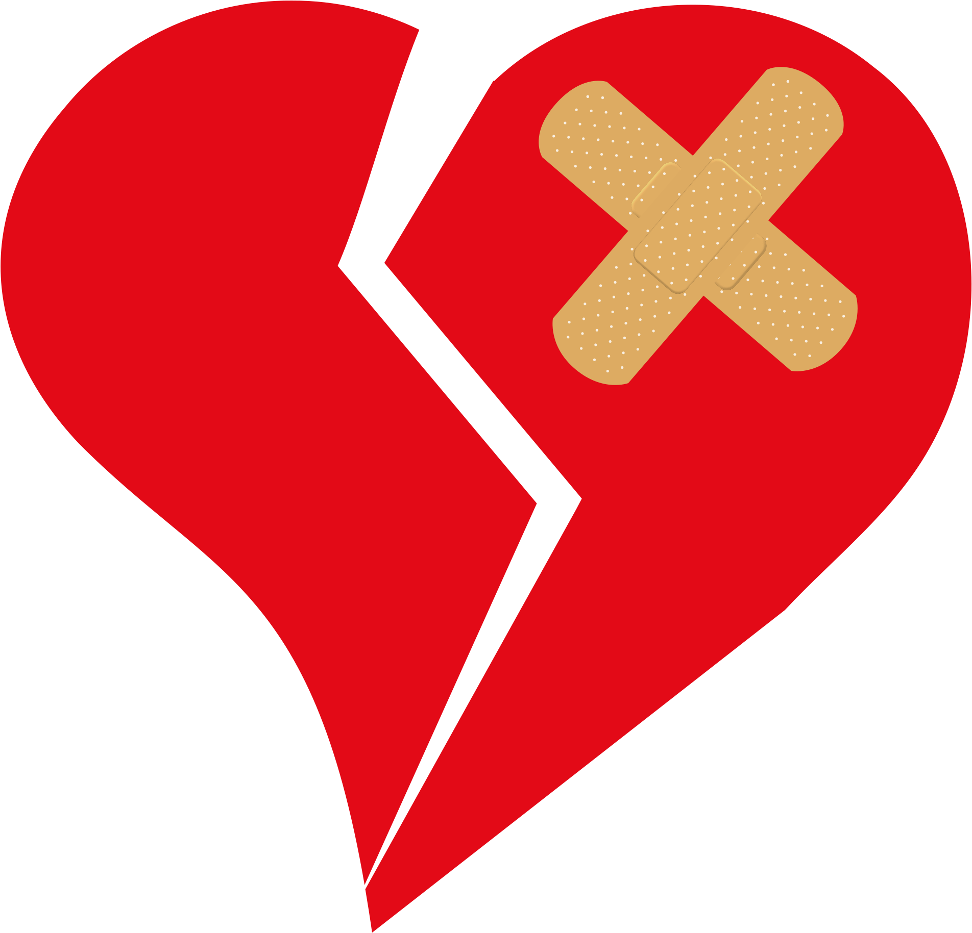 Broken Heart Clipart Bandaid Drawing - Broken Heart Clipart Png Transparent Png (2000x1926), Png Download