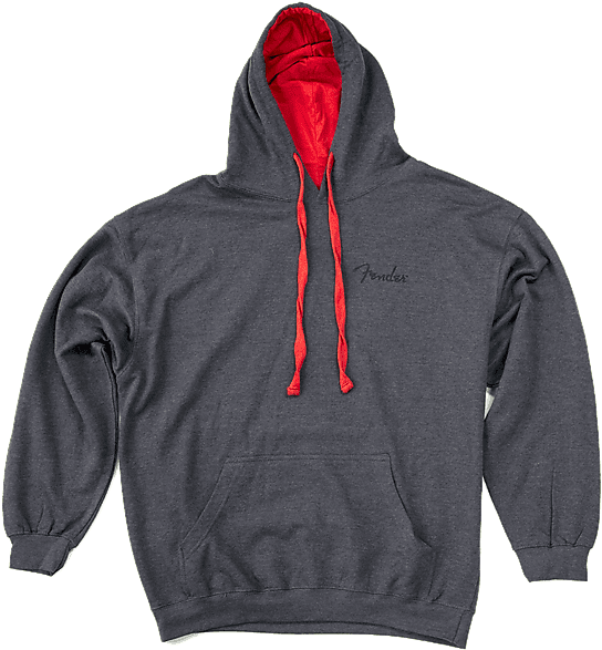 Fender Pullover Sweatshirt, Black With Red Hood, Xl Clipart (562x600), Png Download
