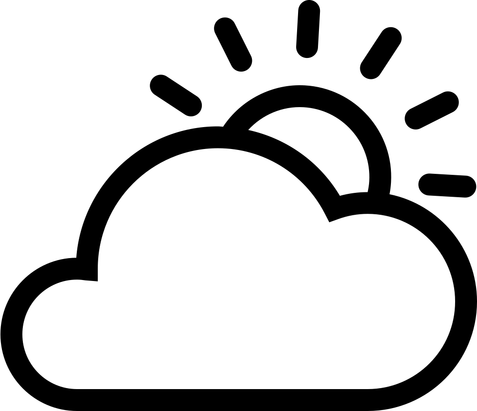 Png File Svg - Cloud With Sun Icon Clipart (981x844), Png Download