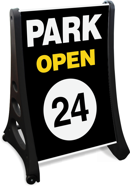 Park Open 24 A-frame Sidewalk Sign Kit - Banner Clipart (800x800), Png Download