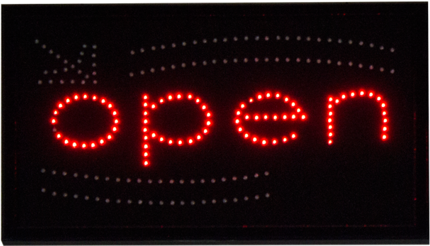 Open Led Storefront Sign - Led Display Clipart (1000x1000), Png Download