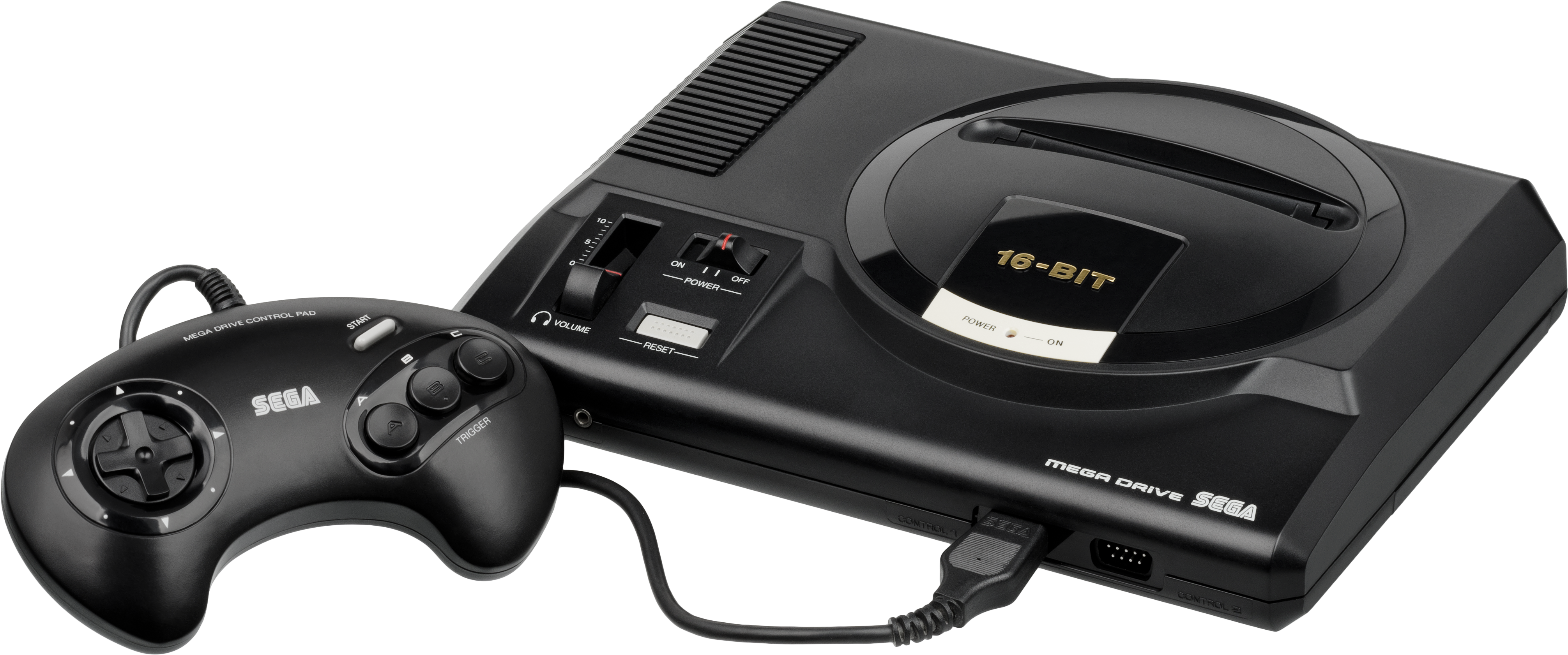 Sega Mega Drive Eu Mk1 Wcontroller Fl - Sega Mega Drive Png Clipart (4500x2160), Png Download