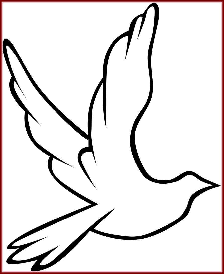 Download Holy Spirit Dove Outline Clipart Pigeons And - Flying Bird Black And White Clipart - Png Download (900x1101), Png Download
