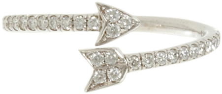 Finn Diamond Arrow Ring 18k White Gold Arrow Ring Set - Ring Clipart (450x750), Png Download