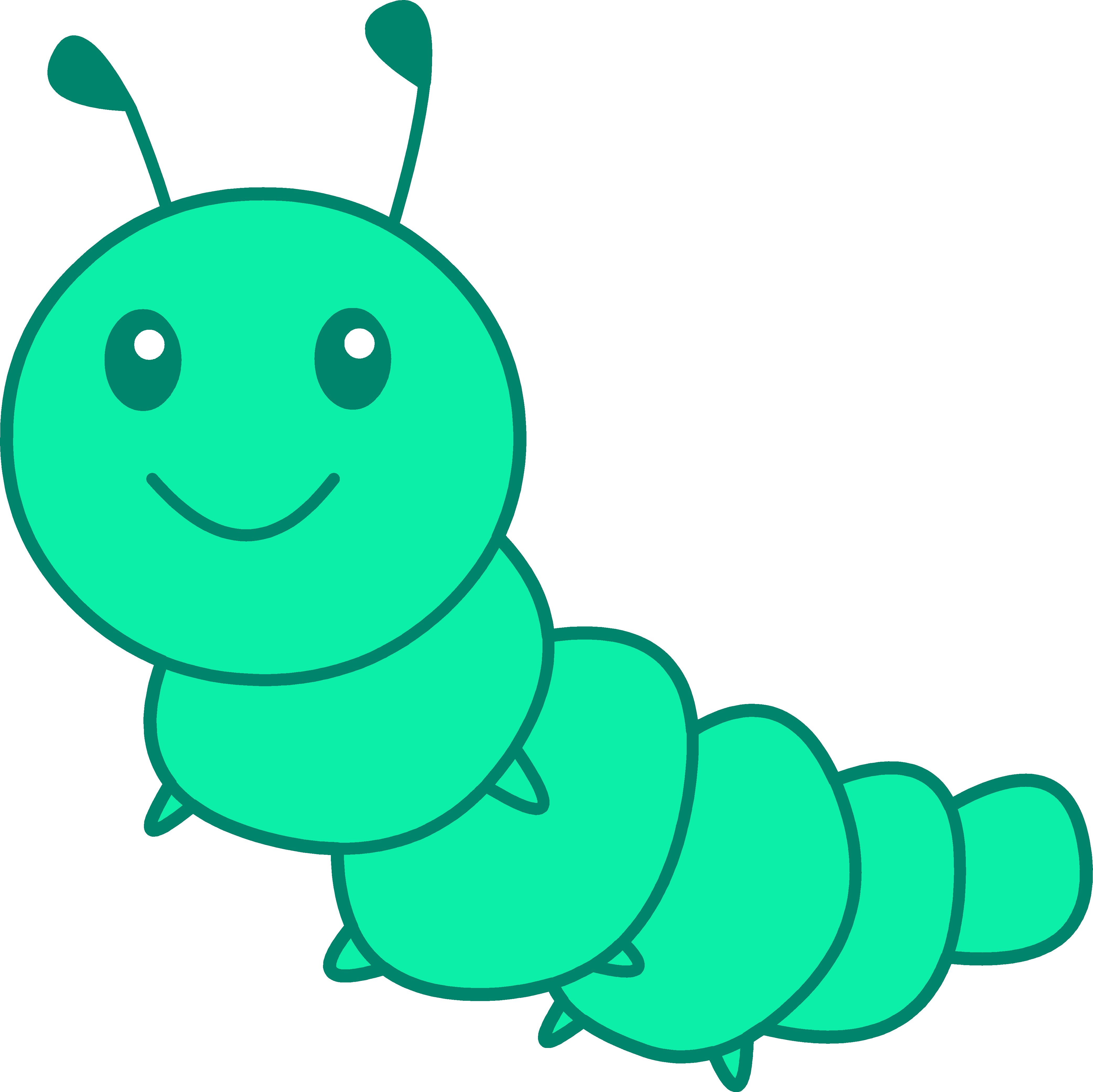 Worm Clipart Drawing - Caterpillar Clipart Transparent Background - Png Download (4169x4166), Png Download