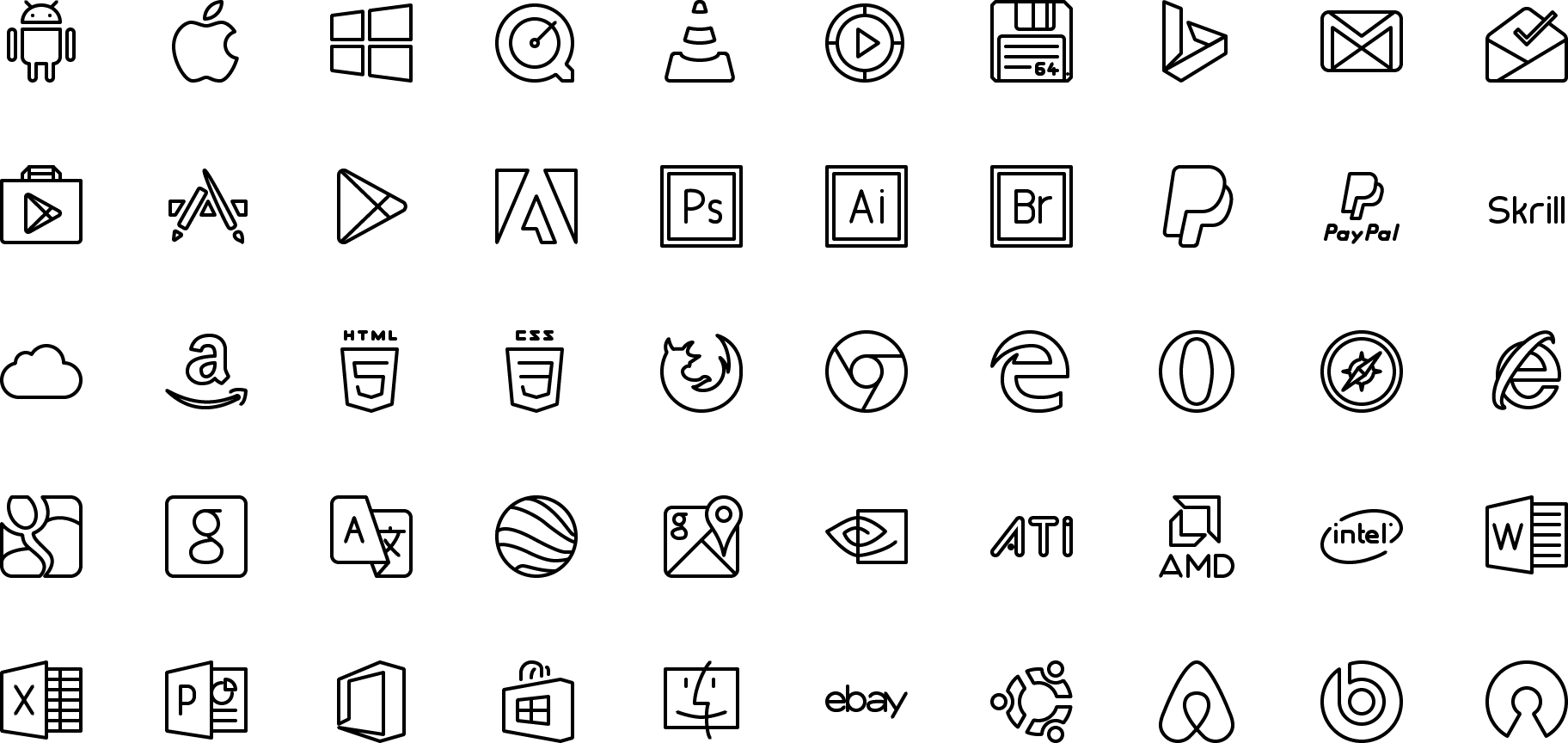 Icon Logos And Brands - Free Vector Icon Pack Download Clipart (1824x864), Png Download