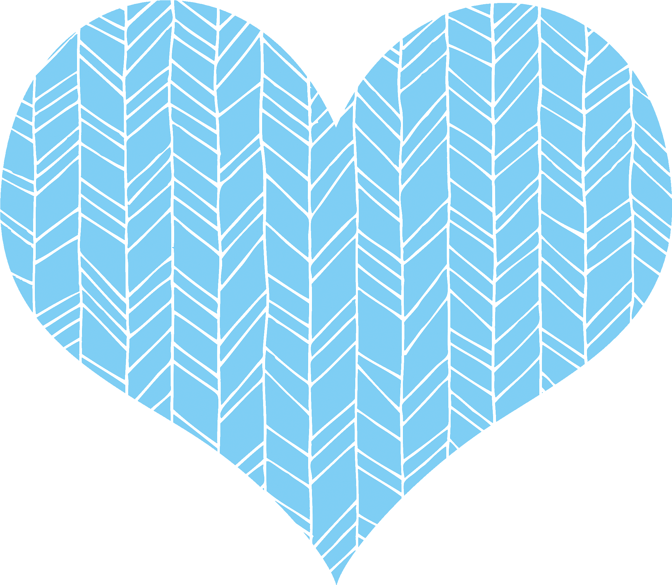 Blue Drawing Heart - Fabric Pattern Clipart (2253x1963), Png Download