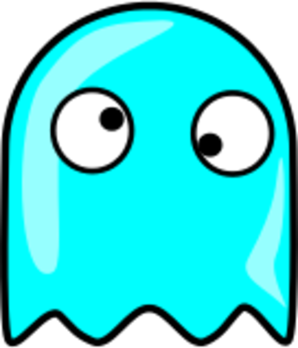 Pacman Ghost Blue Clipart (600x700), Png Download