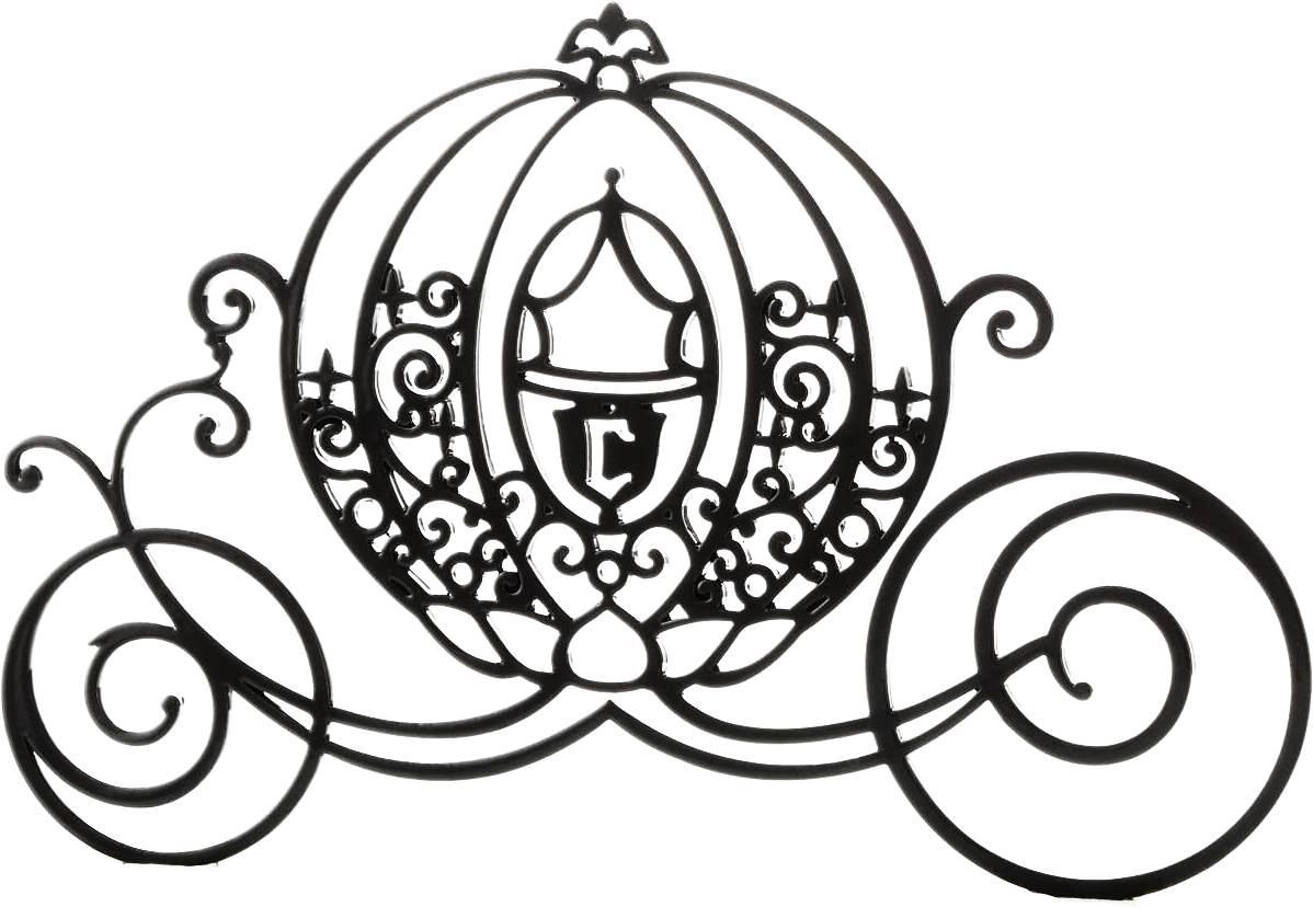 Mickey Mouse Black Cartoon - Cinderella Carriage Silhouette Clipart (1470x1470), Png Download