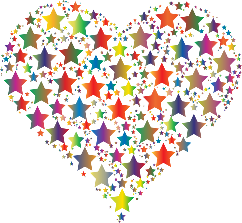 Star Computer Icons Heart Drawing - Stars Colorful Clipart (813x750), Png Download