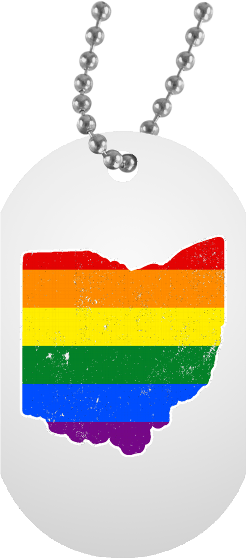 Ohio Rainbow Flag Lgbt Community Pride Lgbt Shirts - My Son Necklace From Mom Clipart (502x1136), Png Download
