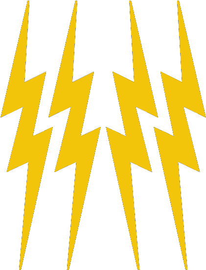 Yellow Lightning Bolts 3 5/8" X 4 3/4" Reflective Vinyl - Graphic Design Clipart (600x600), Png Download