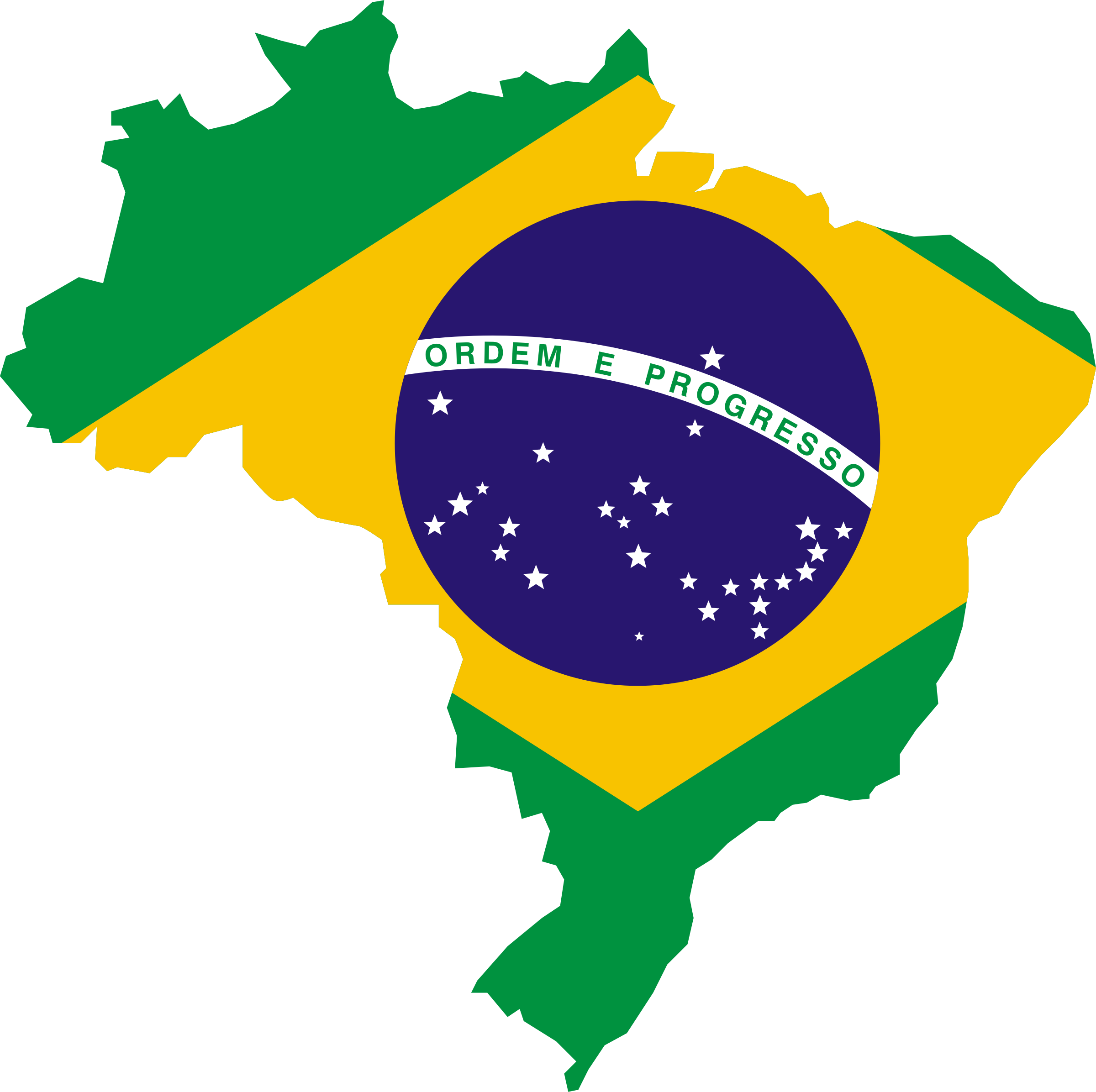 This Free Icons Png Design Of Brazil Flag Map Clipart (2400x2392), Png Download