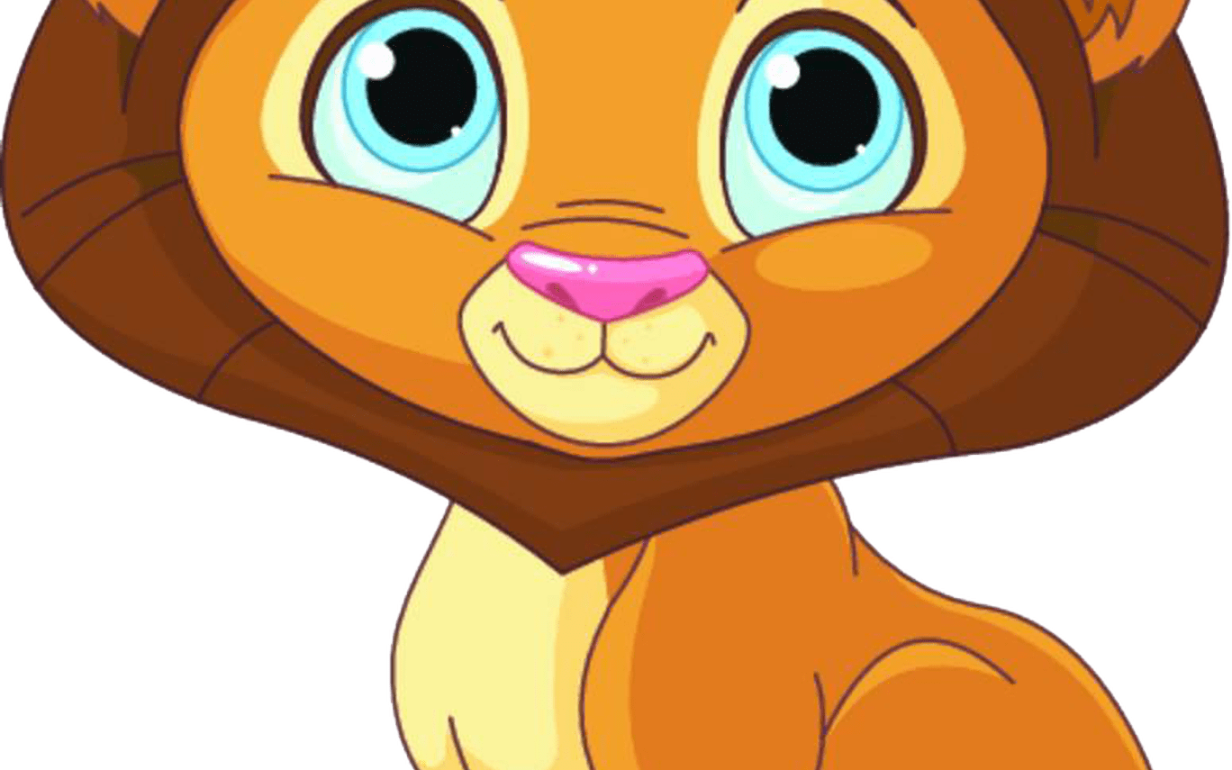 Cartoon Cat Sitting Clipart Image - Gambar Kartun Singa Lucu - Png Download (1368x855), Png Download
