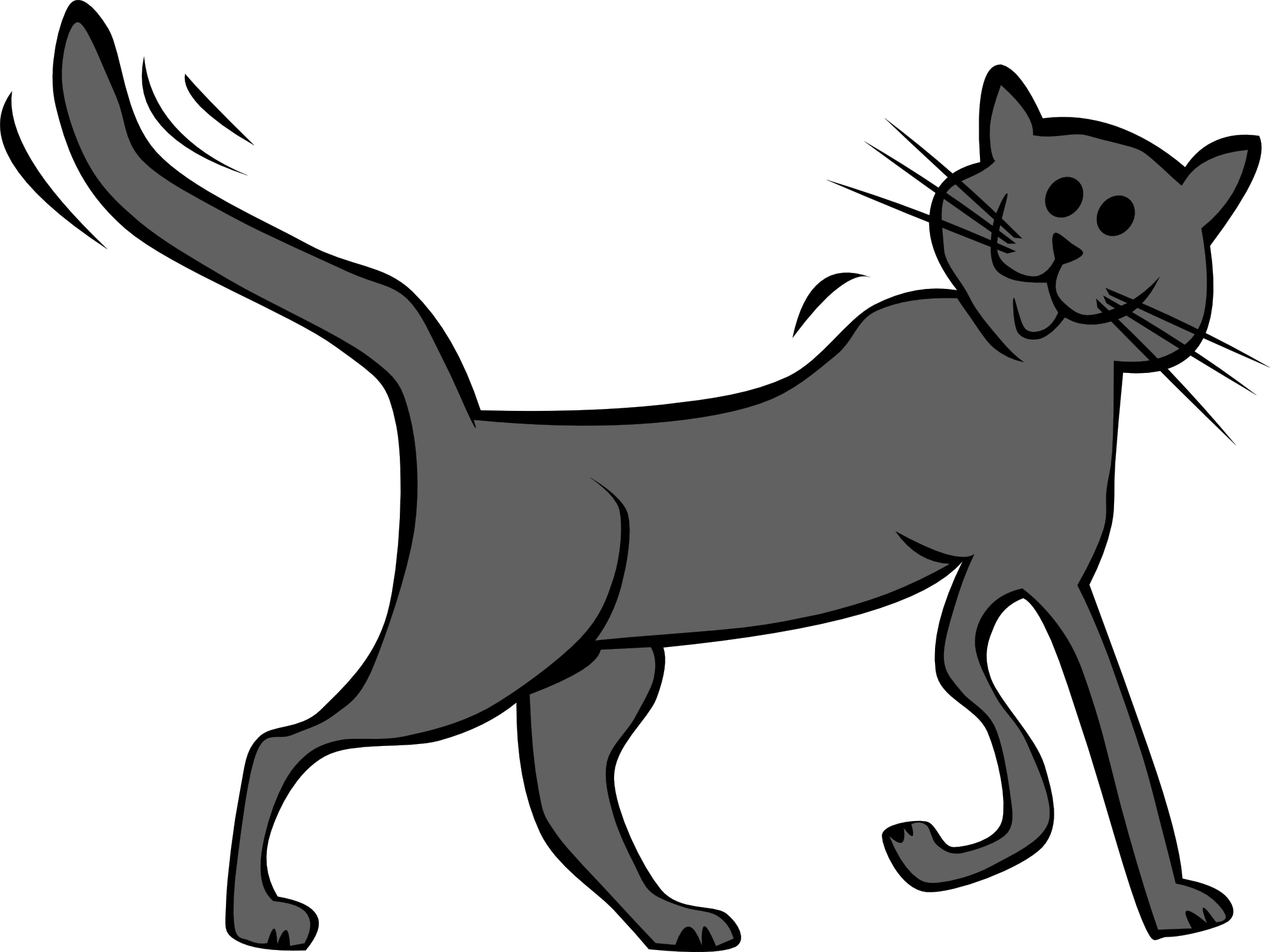 Cat Clip Art - Animated Cat - Png Download (1979x1483), Png Download