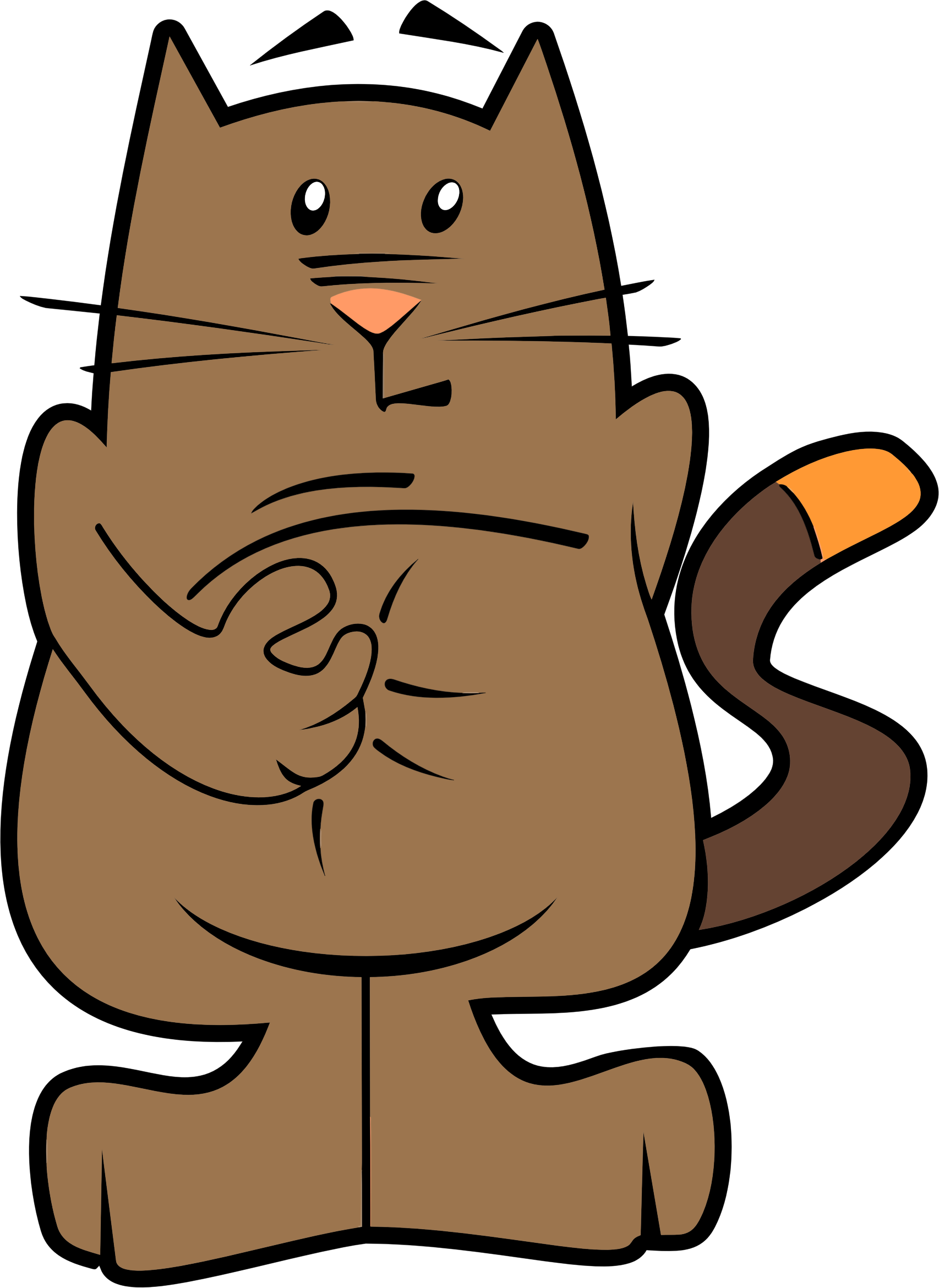 Big Image - Cats In Litter Boxes Cartoon Clipart (1706x2341), Png Download