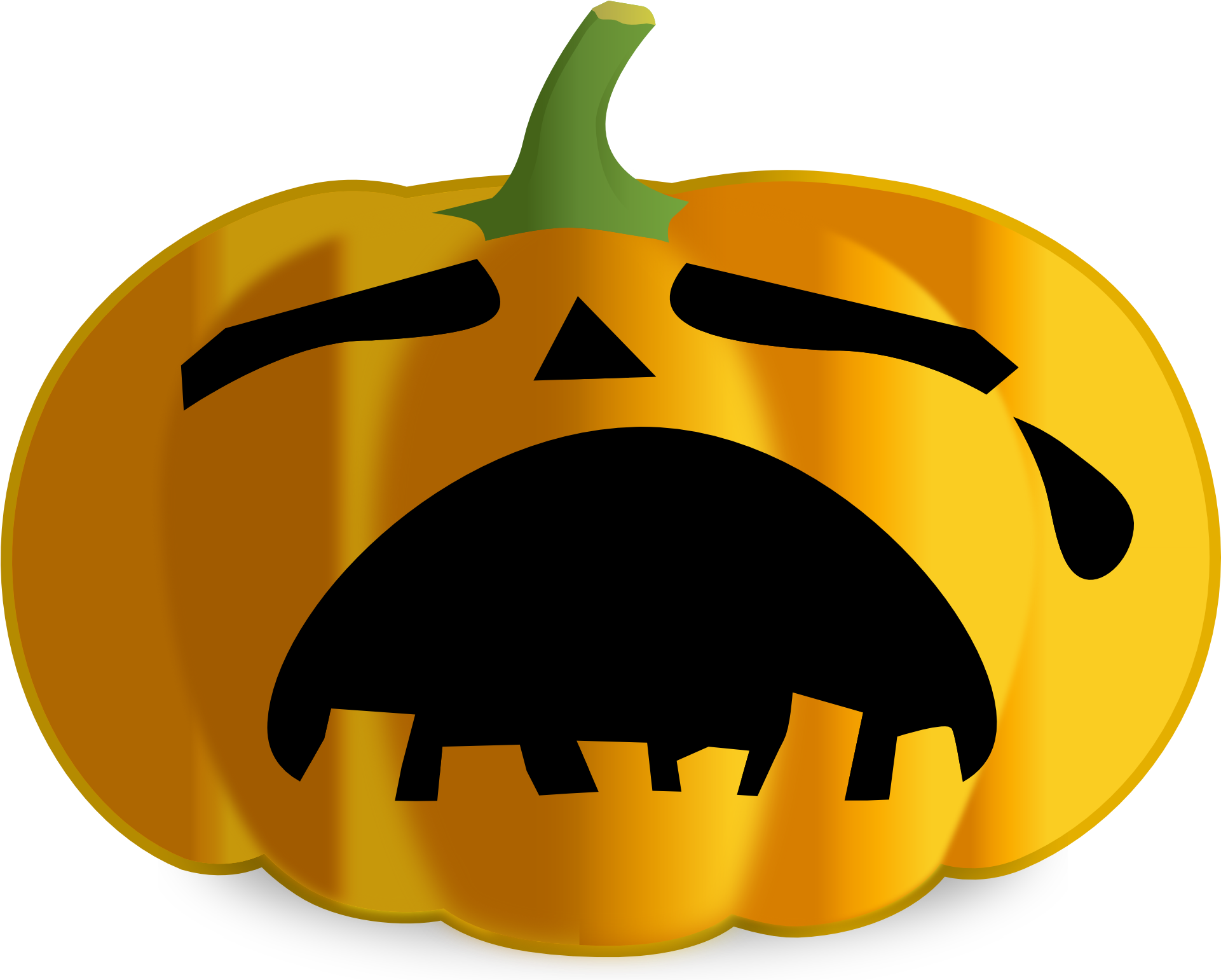 Crying Pumpkin From Pixabay - Sad Jack O Lantern Face Clipart (1920x1576), Png Download