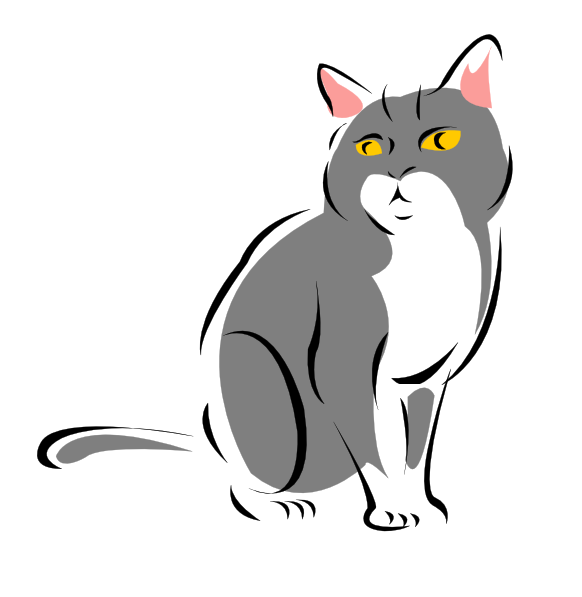 Cat Png - Cat Cartoon Png Gif Clipart (582x597), Png Download