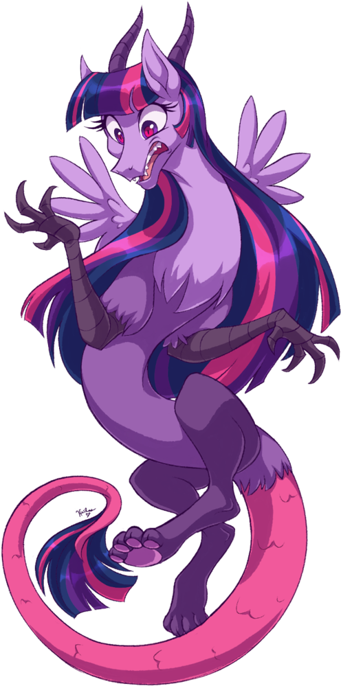 Twilight Sparkle Rainbow Dash Fluttershy Pony Mammal - Mlp Mane 6 As Draconequus Clipart (496x999), Png Download