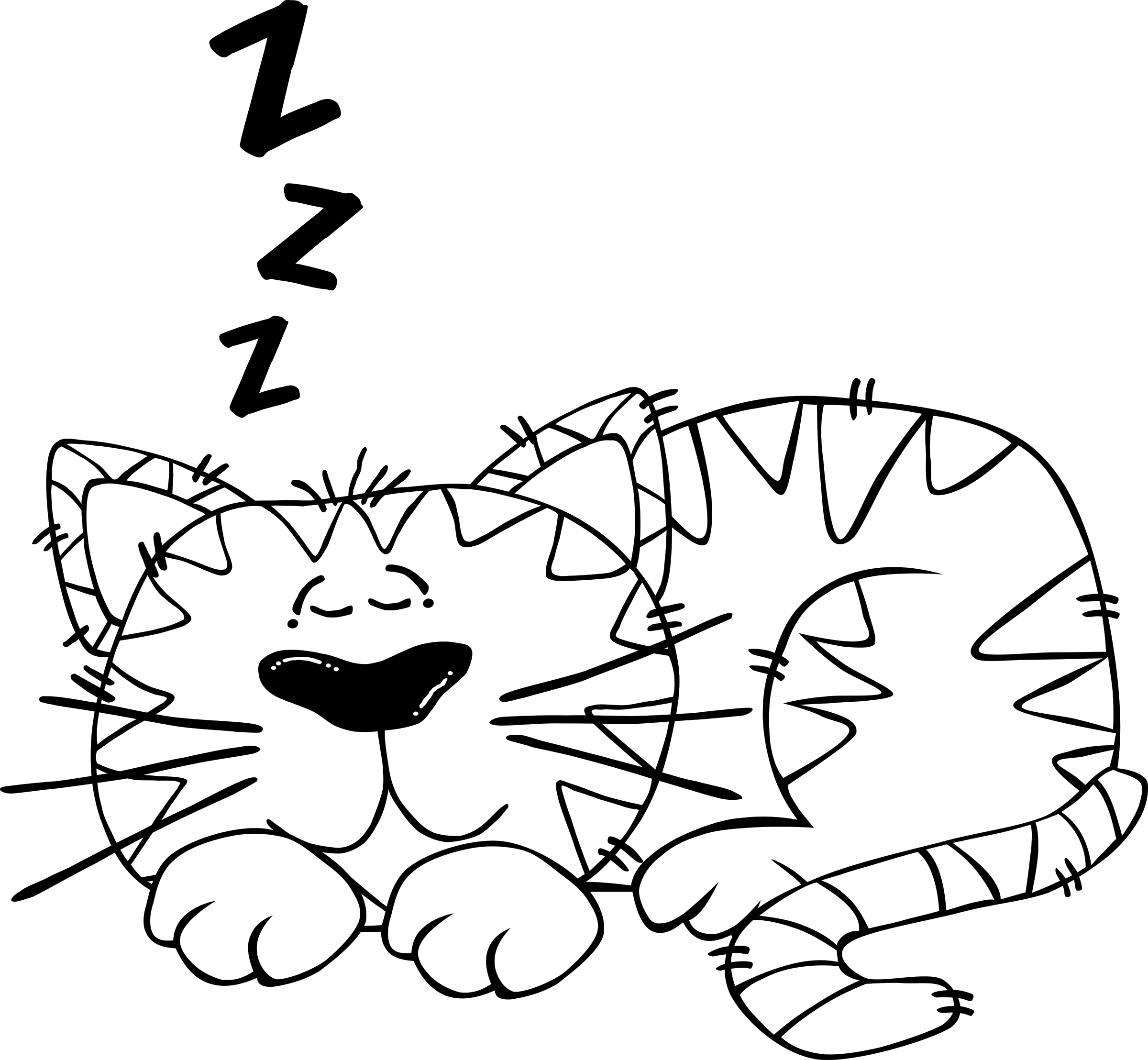 This Free Icons Png Design Of G Cartoon Cat Sleeping Clipart (2400x2216), Png Download