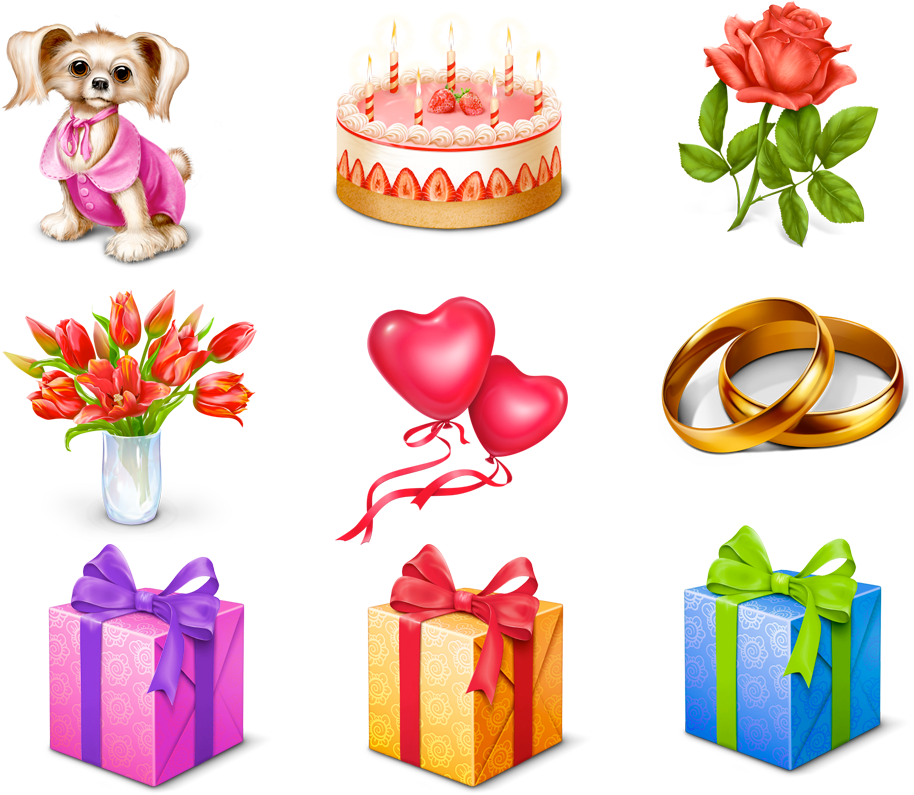 Free Gift Icons - Birthday Gift Pack Png Clipart (1000x800), Png Download