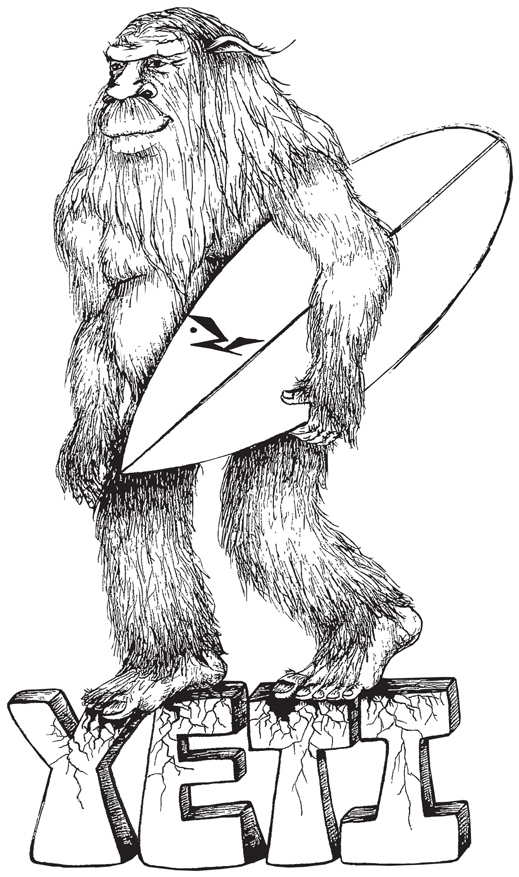 Yeti Rusty Surfboards Logo - Yeti Surfboard Clipart (1000x1000), Png Download