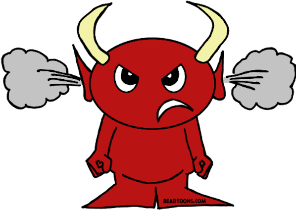 Steaming Mad - Funny Angry Face Cartoon Clipart (600x600), Png Download