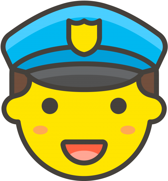 Police Man Officer Emoji Clipart (866x650), Png Download