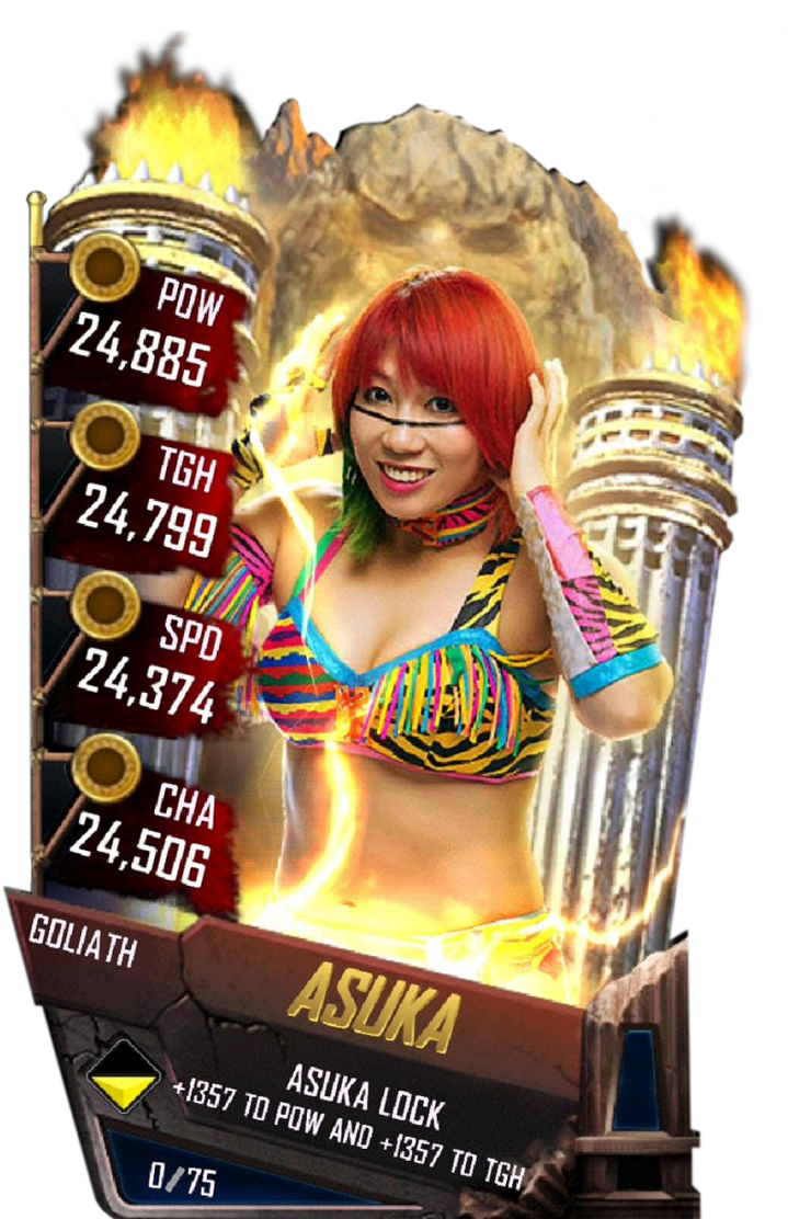 Asuka S4 20 Goliath - Wwe Supercard Goliath Carmella Clipart (733x1158), Png Download