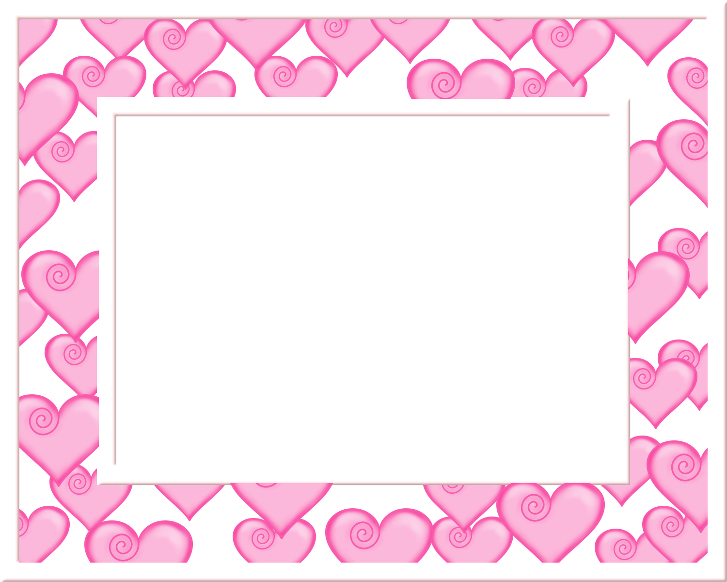 Pink And White Heart Frame - Heart Frame Clipart (768x614), Png Download