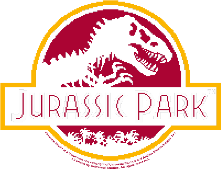 Jurassic Park 8 Bit Logo Juniors V Neck T Shirt - Lego Jurassic World Clipart (717x551), Png Download