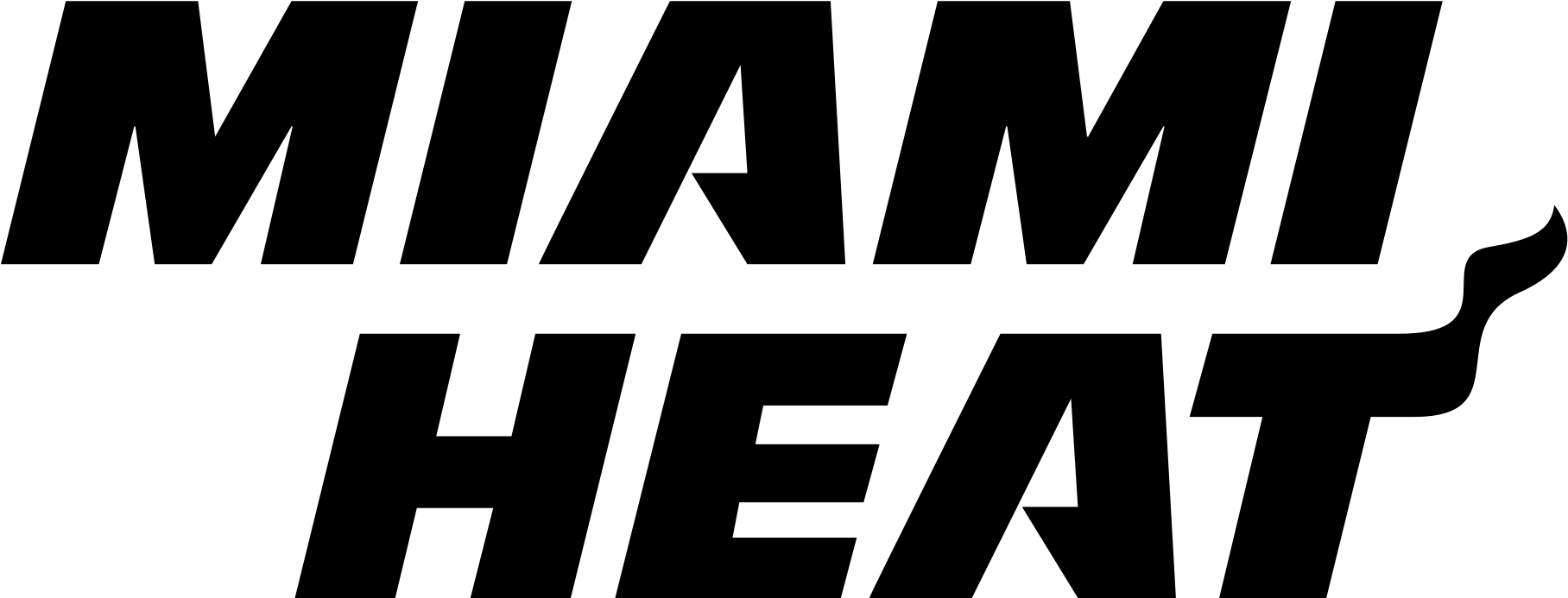 Miami Heat Letter Font Clipart (2200x1000), Png Download