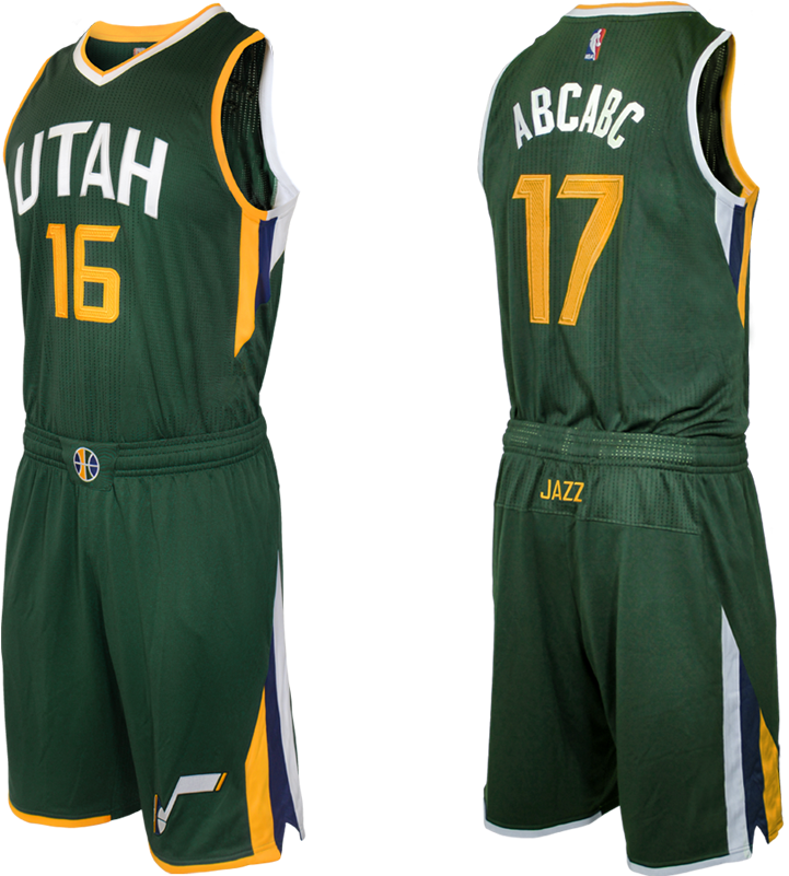 1 - Utah Jazz Uniform Green Clipart (960x800), Png Download