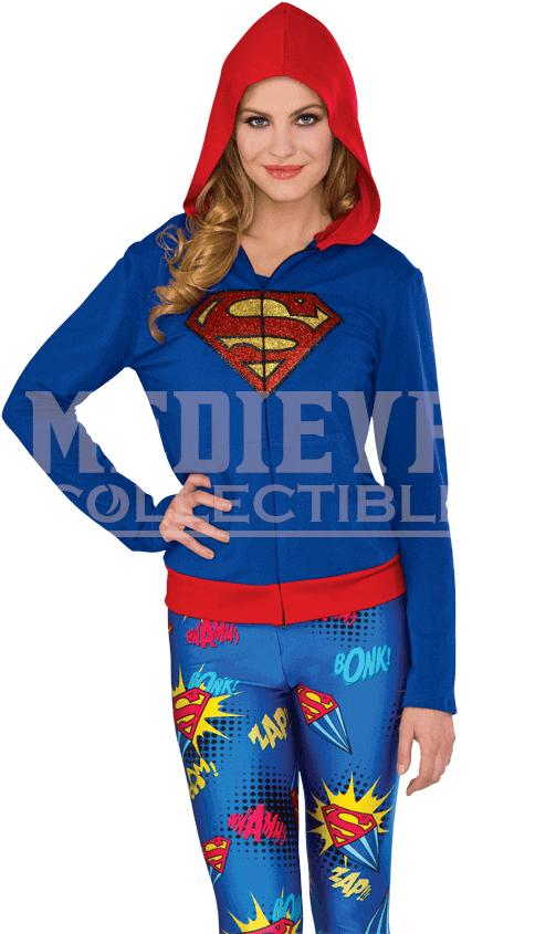 Supergirl Fitted Hoodie - Supergirl Hoodie Clipart (850x850), Png Download