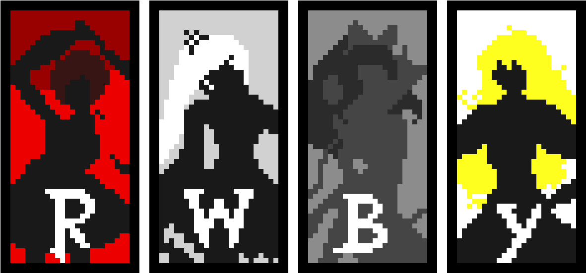 Rwby - Minecraft Rwby Pixel Art Clipart (1240x590), Png Download