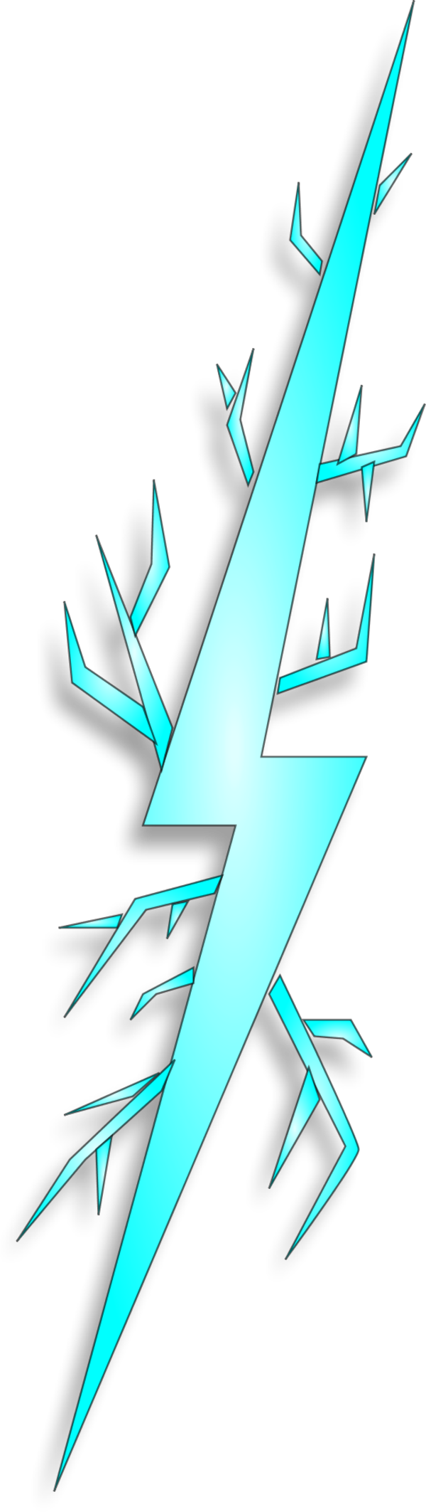 Electrical Clipart Yellow Lightning - Blue Thunder Clipart Png Transparent Png (600x2125), Png Download