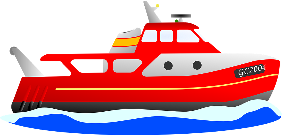 Camper Clipart Water - Red Ship Clipart - Png Download (960x480), Png Download