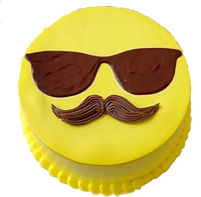 Cool Dad Cake - Beard And Mustache Cake Clipart (600x600), Png Download