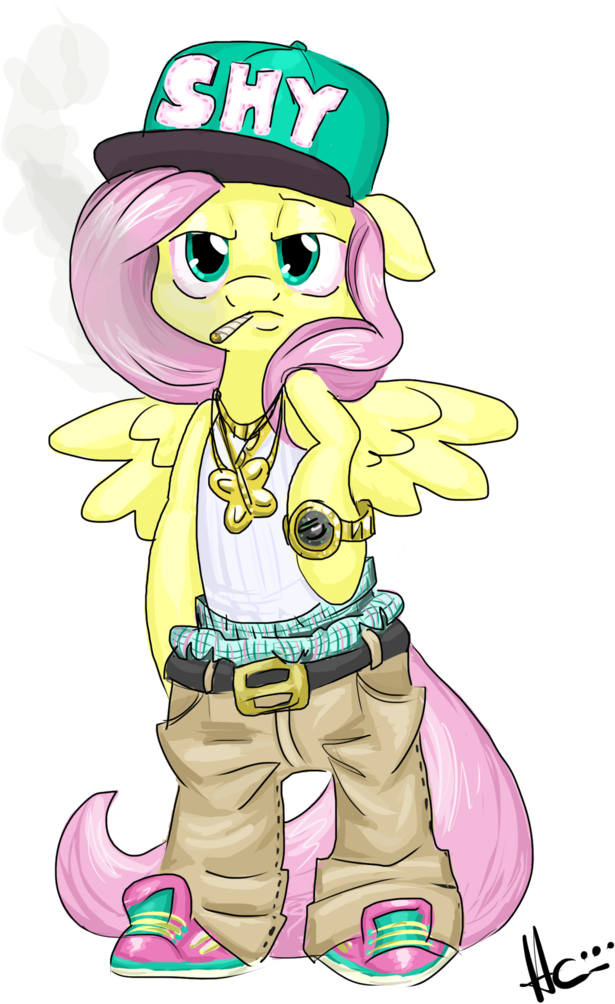 Kinkiepinkiepie, Bipedal, Blunt, Clothes, Drugs, Fluttershy, - Cartoon Clipart (666x1024), Png Download