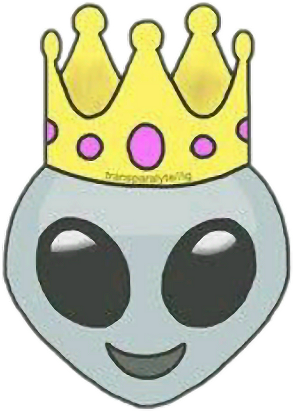 Emoji Sticker - Alien With Crown Clipart (1024x1432), Png Download